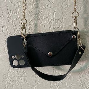 Iphone 12 Pro - Wallet type phone case with chain strap (removable)